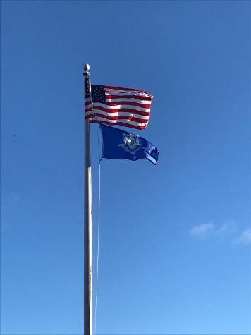 Majestic flags blowing in the wind.