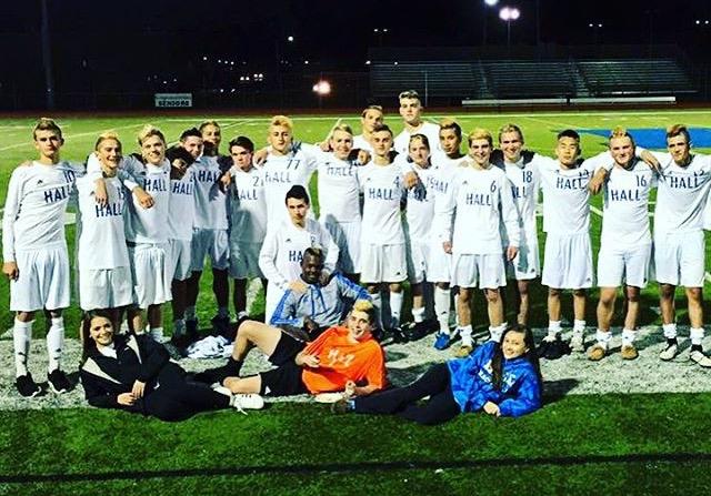 Photo+from+2016-2017+Hall+Boys+Soccer+Team+Captain+Jeremy+Rausch%2C+showing+the+team+continuing+the+tradition+of+bleaching+their+hair