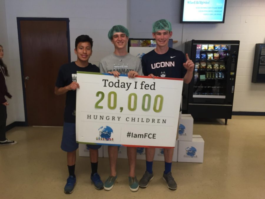 Empty Bowls participated in Feeding Children Everywhere to feed over 20,000 children. Pictured above are Noah Sobel-Pressman and Patrick O’Keefe, the leaders of the club, as well as member Tommy O’Gorman. The club is planning an upcoming trip to Bushnell Park to hand out sandwiches. (5/18/16)