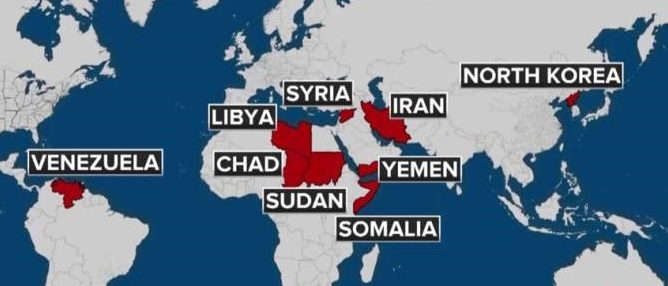 The Countries Effected by the Travel ban 