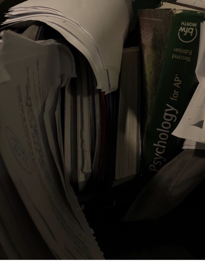 A students backpack