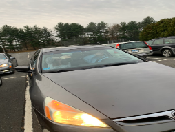 Seniors Tali Raichelson and Sophia Gianoulis get blinded by intense headlights.
