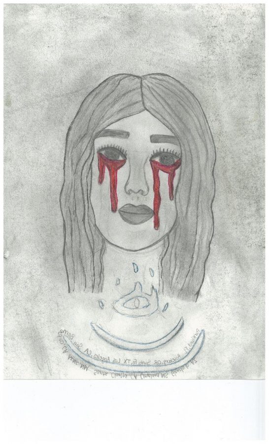 Girl crying over school shootings 