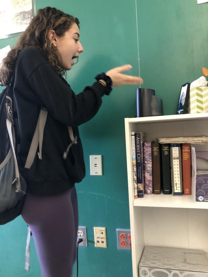 Here is Anabel Dease ‘22 making a TikTok in the middle of study hall. It seems she is doing the “renegade” dance.