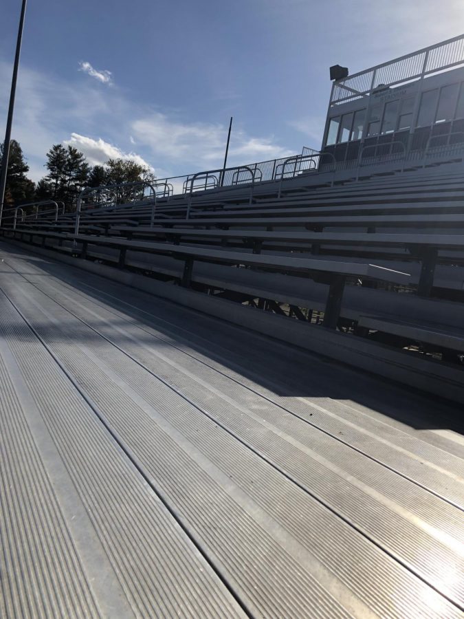 Divine Edwards captures the emptiness of the bleachers, a sight new to all of us.
