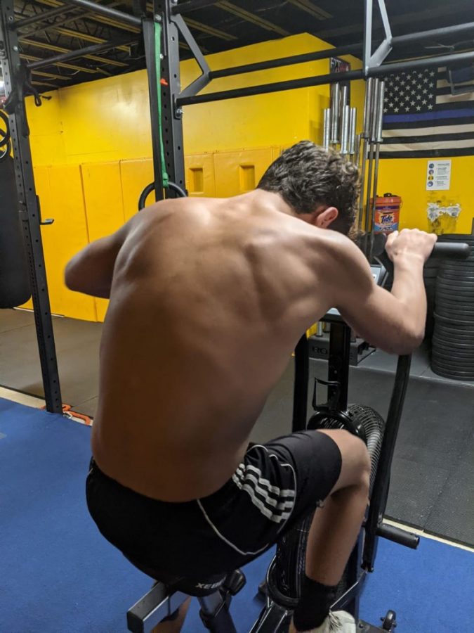 March 13, 2021, Blair Academys Matty Lopes continues to workout hard while trying to lose weight for an upcoming tournament in New York.