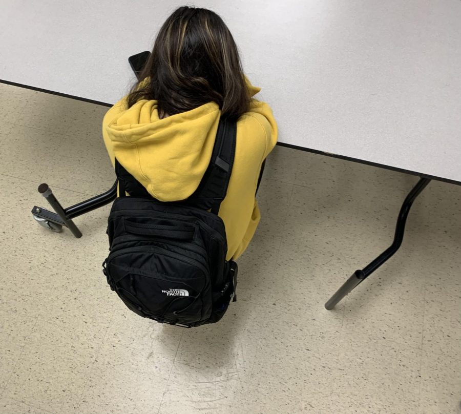 Lana, a student at Hall High School, is very upset that the administration took out half of the seats in the cafeteria during early October, leaving people with no other choice but to sit alone and be hungry.