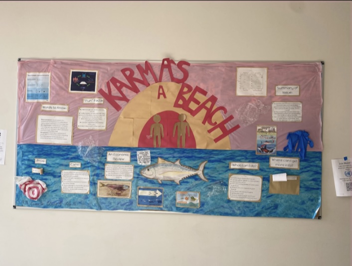 This is a photo From Hall High’s Environmental Club which illustrates the economic state of the ocean after years of human use.