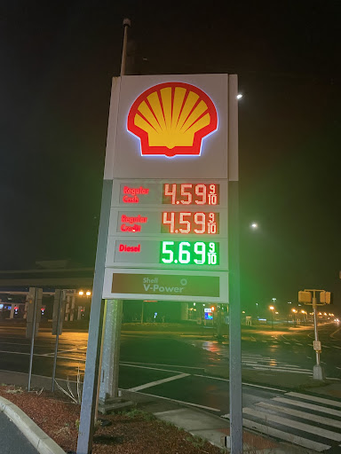 The Shell gas station in Bishops Corner is at a high price of $4.59 per gallon!