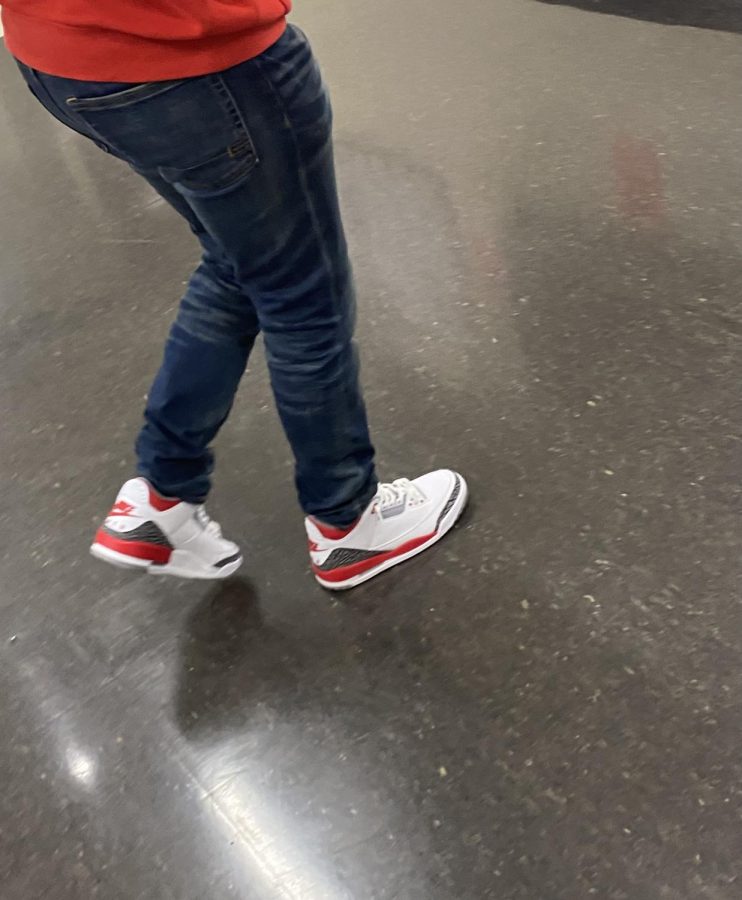 Student at Hall High School Dynesty Johnson, on Thursday, October 13 Wore Fire red Jordan 3s with a red sweatshirt to show off her new shoes and her love for sneakers. 