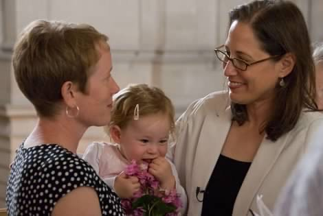 Parker At Her Mothers’ Second Wedding After California Re-legalized Gay Marriage in 2008. 