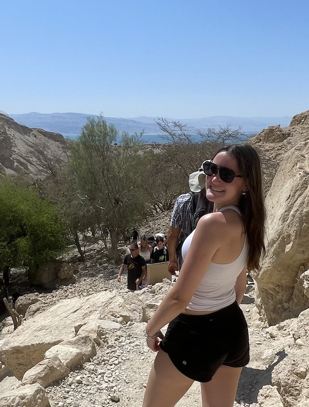 Jane hiking in Ein Gedi, Israel