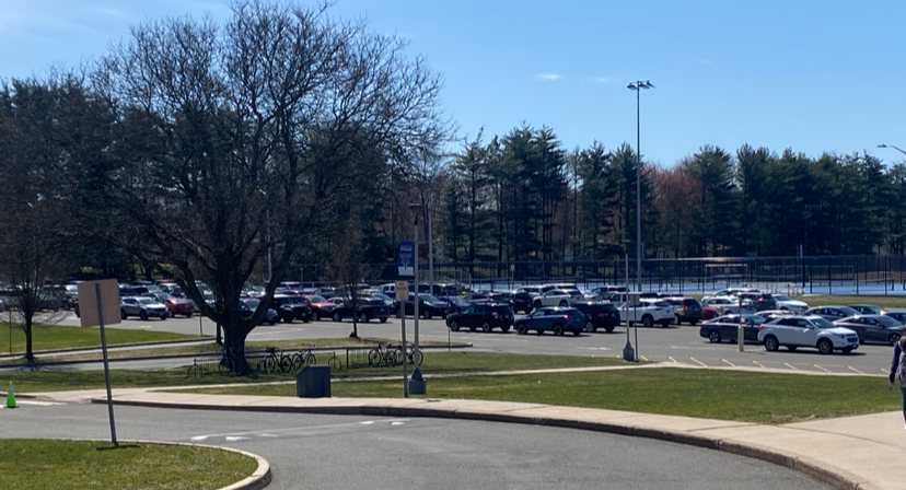 Full parking lots at Hall. Leaving some with no room to park.