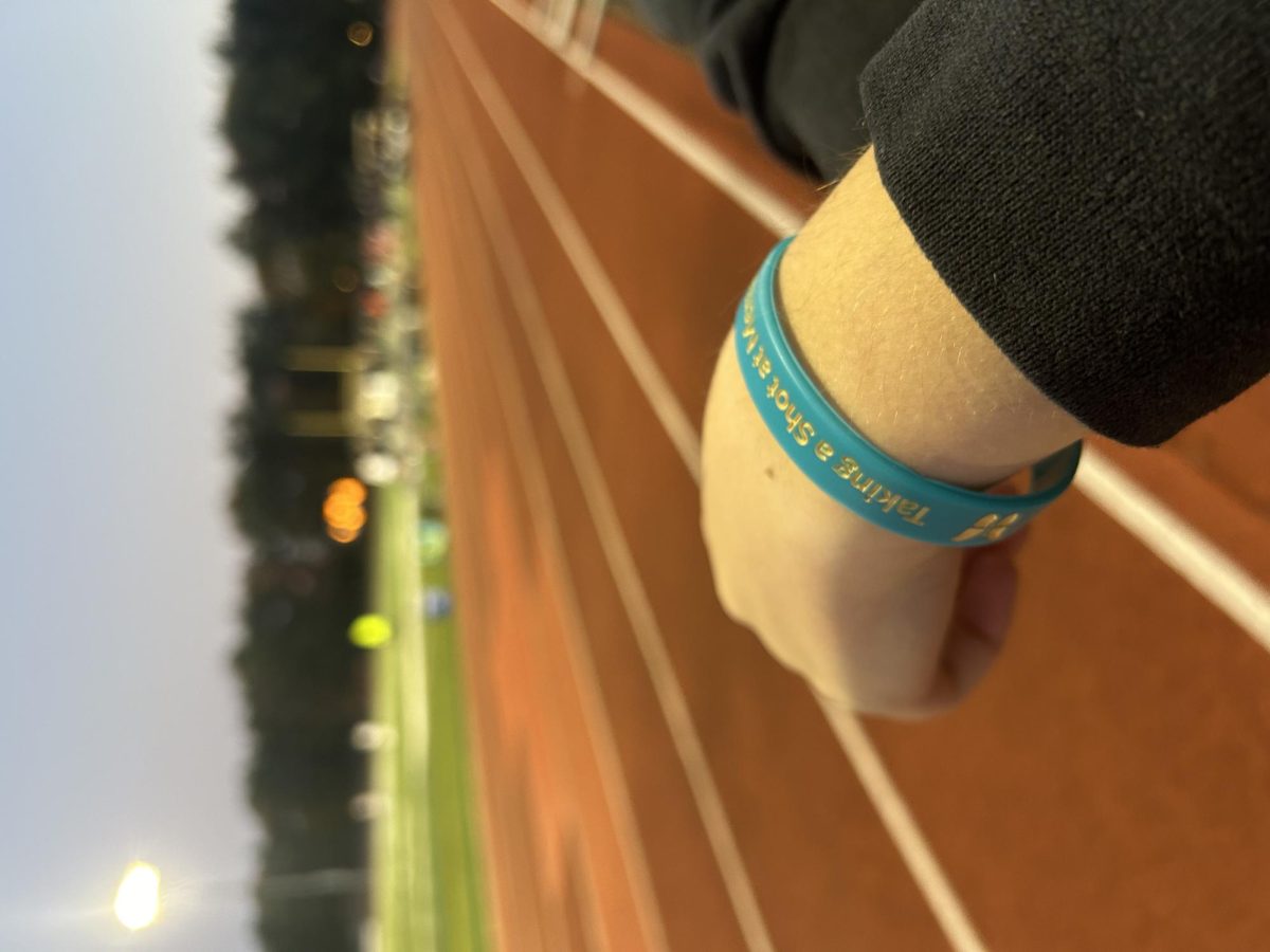 Ella Goldberg wears the Morgans Message bracelet on October 16, at the Hall girls field hockey game showing support.