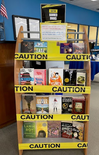 Hall Library’s banned book display