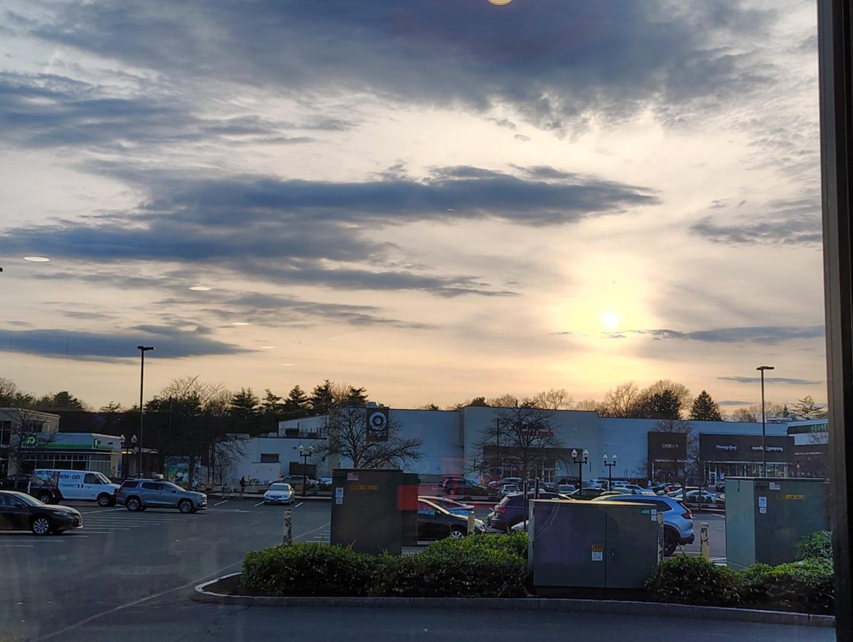 a Photo that was taken in blu-back square. represents west Hartford as a quiet and peaceful place