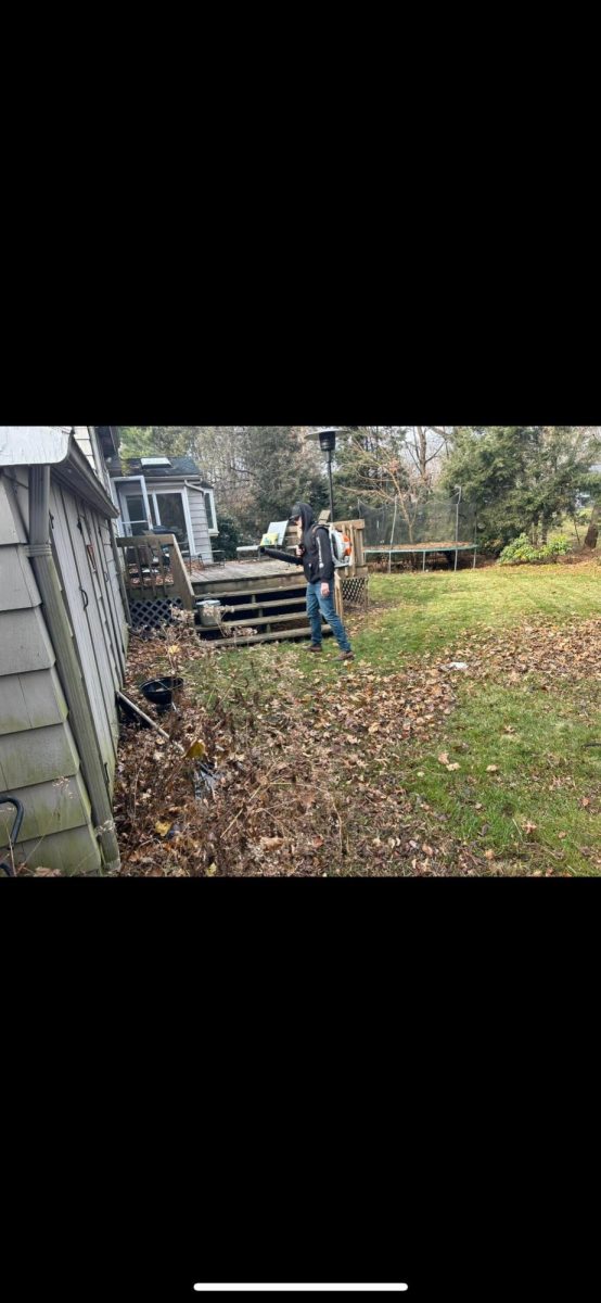 Student working outdoors 