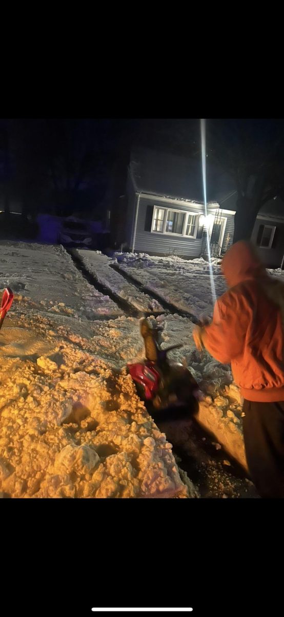 Teen working in compromising weather conditions 