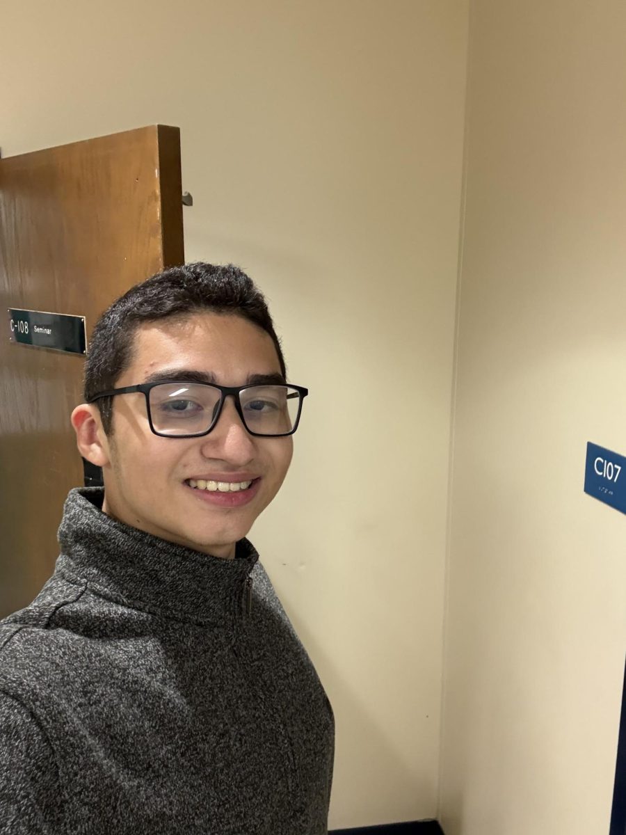 posing in the hall 