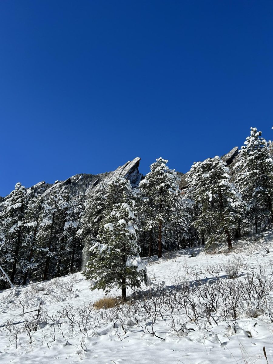 A high school student hikes through the Front Iron range of the Colorado Rockies in late February.